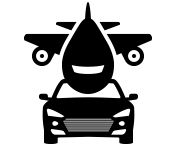 Icon of car and plane