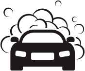 Icon of car and bubbles